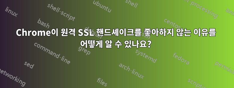 Chrome이 원격 SSL 핸드셰이크를 좋아하지 않는 이유를 어떻게 알 수 있나요?