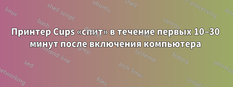 Принтер Cups «спит» в течение первых 10–30 минут после включения компьютера