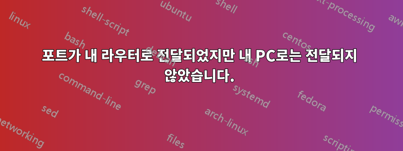 포트가 내 라우터로 전달되었지만 내 PC로는 전달되지 않았습니다.