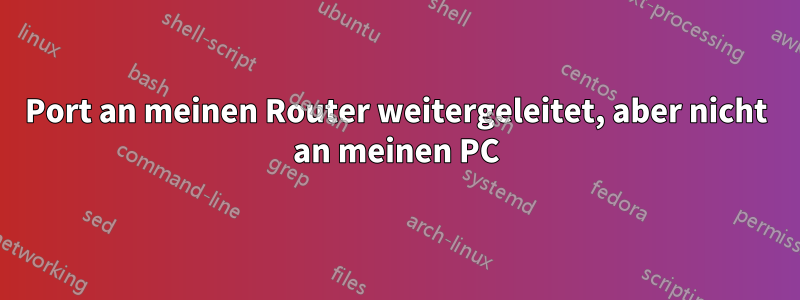 Port an meinen Router weitergeleitet, aber nicht an meinen PC