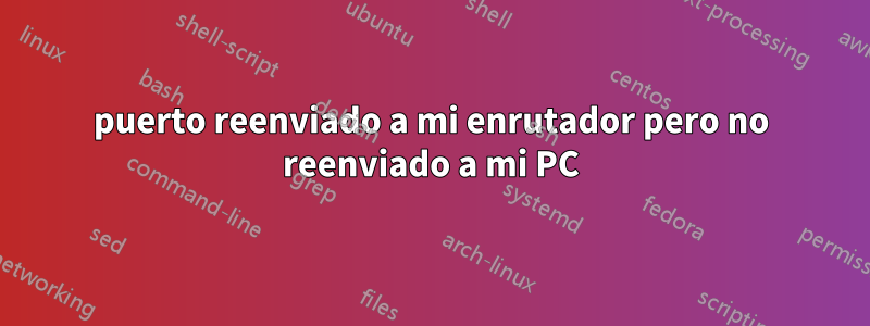 puerto reenviado a mi enrutador pero no reenviado a mi PC