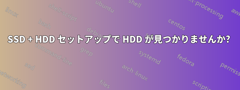 SSD + HDD セットアップで HDD が見つかりませんか?