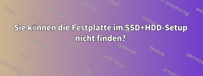 Sie können die Festplatte im SSD+HDD-Setup nicht finden?