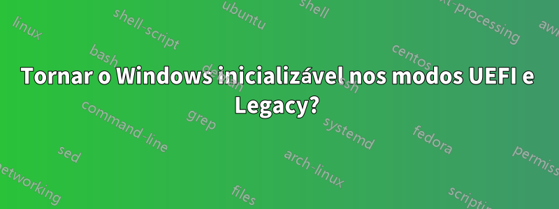 Tornar o Windows inicializável nos modos UEFI e Legacy?