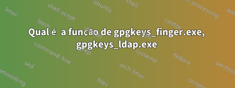 Qual é a função de gpgkeys_finger.exe, gpgkeys_ldap.exe