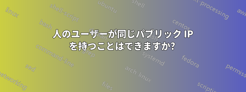 2 人のユーザーが同じパブリック IP を持つことはできますか?