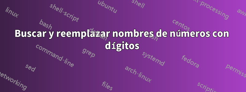Buscar y reemplazar nombres de números con dígitos