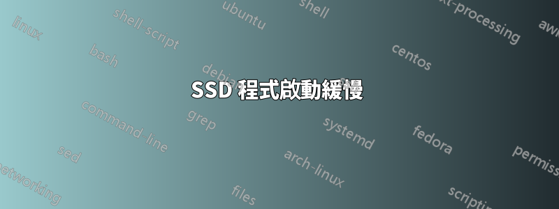 SSD 程式啟動緩慢