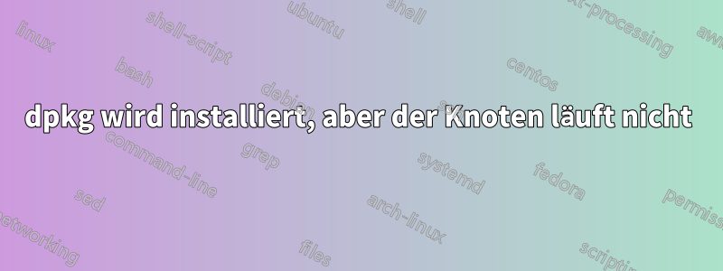 dpkg wird installiert, aber der Knoten läuft nicht