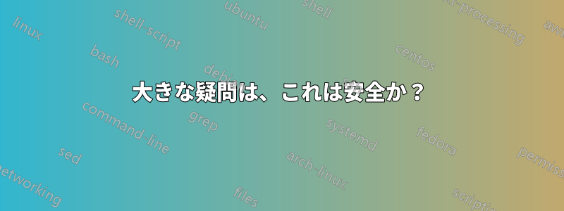 大きな疑問は、これは安全か？