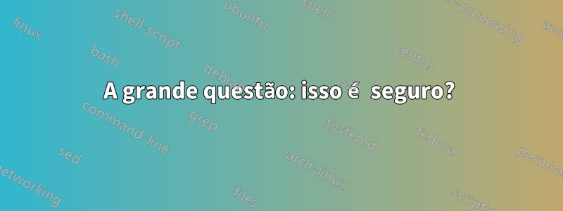 A grande questão: isso é seguro?
