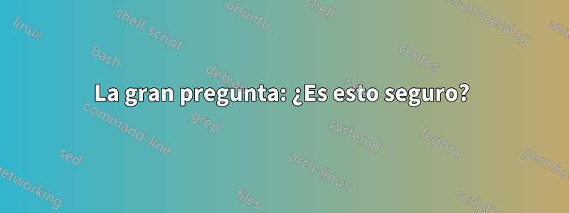 La gran pregunta: ¿Es esto seguro?