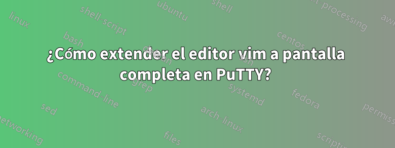 ¿Cómo extender el editor vim a pantalla completa en PuTTY?