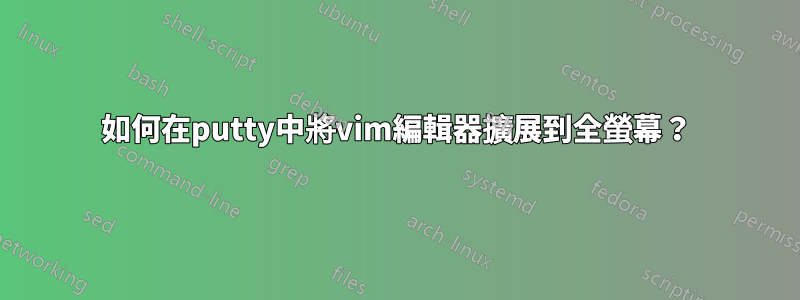 如何在putty中將vim編輯器擴展到全螢幕？