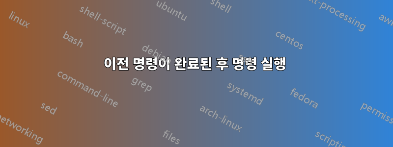 이전 명령이 완료된 후 명령 실행