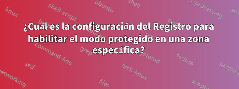 ¿Cuál es la configuración del Registro para habilitar el modo protegido en una zona específica?