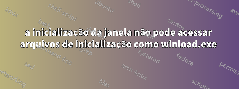 a inicialização da janela não pode acessar arquivos de inicialização como winload.exe