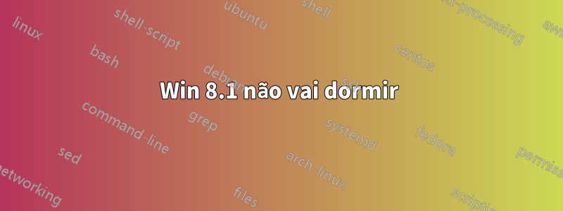 Win 8.1 não vai dormir