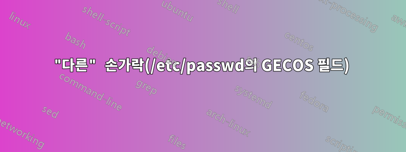 "다른" 손가락(/etc/passwd의 GECOS 필드)