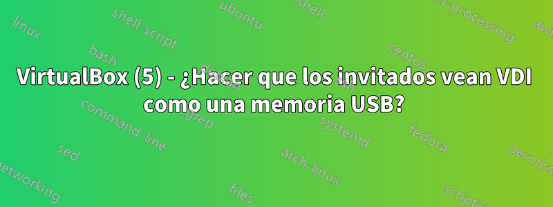 VirtualBox (5) - ¿Hacer que los invitados vean VDI como una memoria USB?