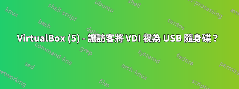 VirtualBox (5) - 讓訪客將 VDI 視為 USB 隨身碟？