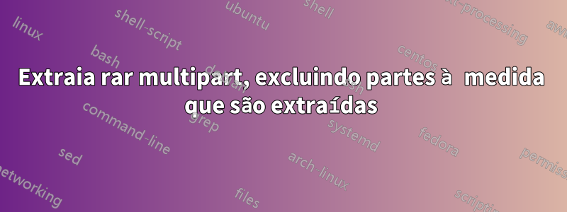 Extraia rar multipart, excluindo partes à medida que são extraídas