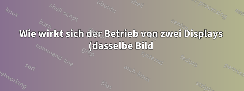 Wie wirkt sich der Betrieb von zwei Displays (dasselbe Bild) auf die Leistung aus?