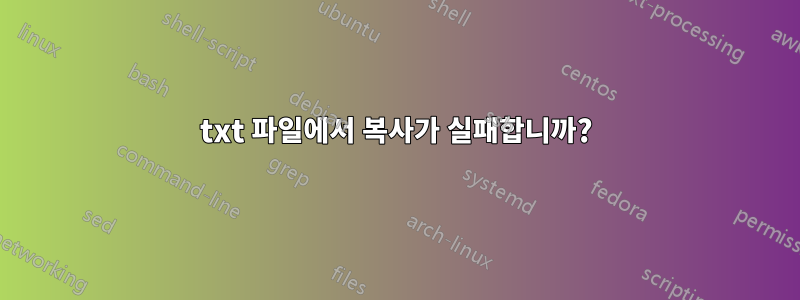 txt 파일에서 복사가 실패합니까?