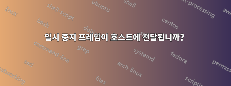 일시 중지 프레임이 호스트에 전달됩니까?