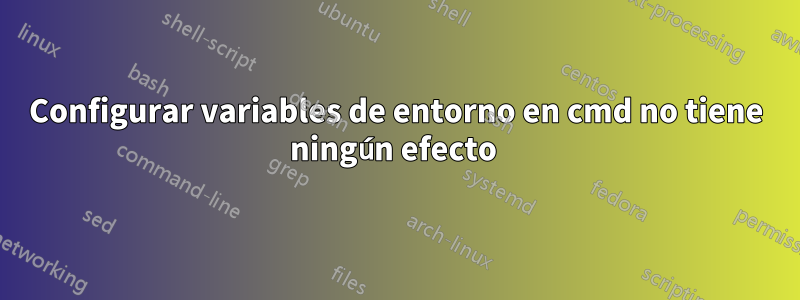 Configurar variables de entorno en cmd no tiene ningún efecto 