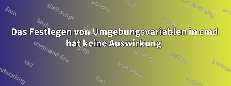 Das Festlegen von Umgebungsvariablen in cmd hat keine Auswirkung 