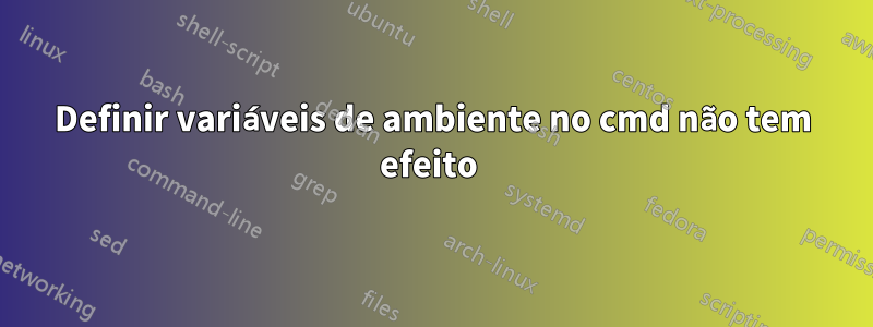 Definir variáveis ​​de ambiente no cmd não tem efeito 