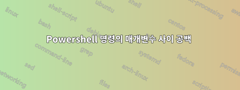 Powershell 명령의 매개변수 사이 공백