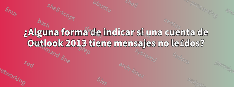 ¿Alguna forma de indicar si una cuenta de Outlook 2013 tiene mensajes no leídos?