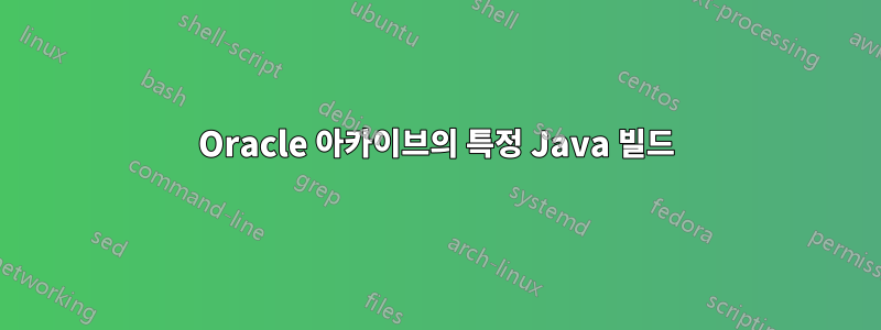 Oracle 아카이브의 특정 Java 빌드