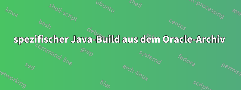 spezifischer Java-Build aus dem Oracle-Archiv