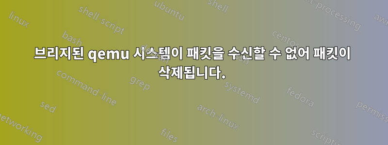 브리지된 qemu 시스템이 패킷을 수신할 수 없어 패킷이 삭제됩니다.