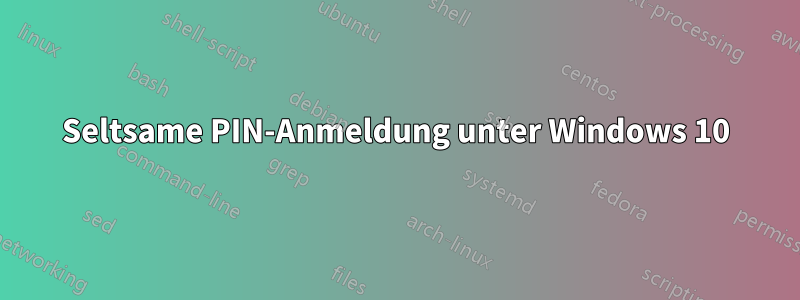 Seltsame PIN-Anmeldung unter Windows 10