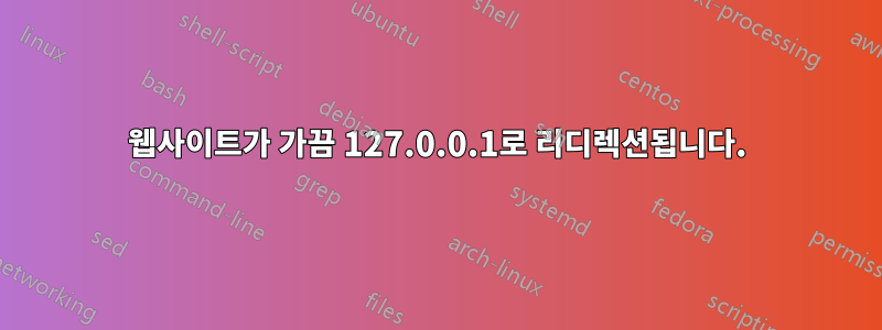 웹사이트가 가끔 127.0.0.1로 리디렉션됩니다.