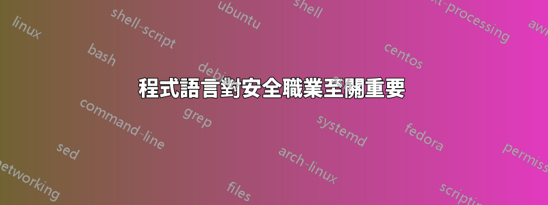 程式語言對安全職業至關重要