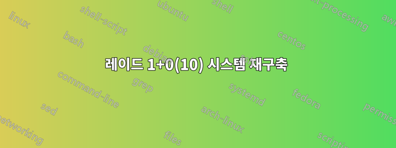 레이드 1+0(10) 시스템 재구축