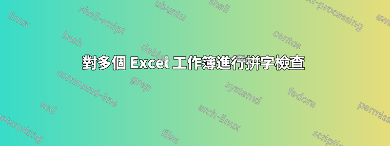 對多個 Excel 工作簿進行拼字檢查