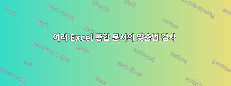 여러 Excel 통합 문서의 맞춤법 검사