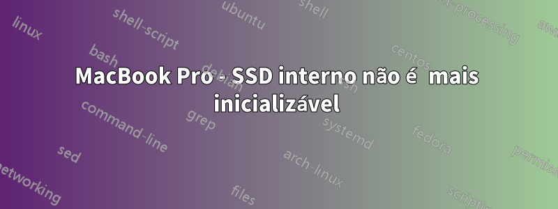 MacBook Pro - SSD interno não é mais inicializável