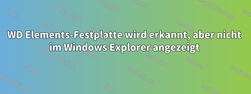 WD Elements-Festplatte wird erkannt, aber nicht im Windows Explorer angezeigt