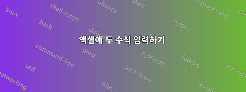 엑셀에 두 수식 입력하기