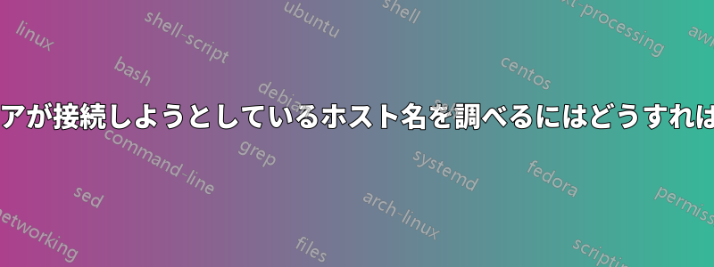 潜在的なマルウェアが接続しようとしているホスト名を調べるにはどうすればよいでしょうか?