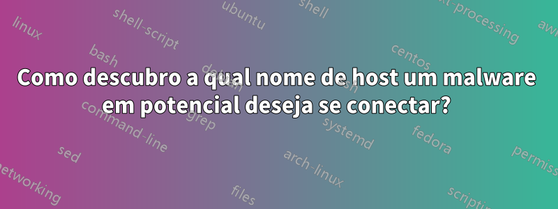 Como descubro a qual nome de host um malware em potencial deseja se conectar?