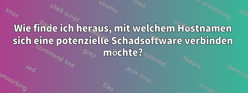 Wie finde ich heraus, mit welchem ​​Hostnamen sich eine potenzielle Schadsoftware verbinden möchte?