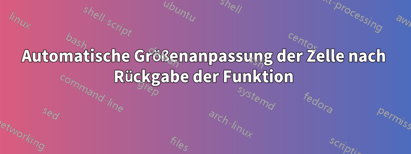 Automatische Größenanpassung der Zelle nach Rückgabe der Funktion